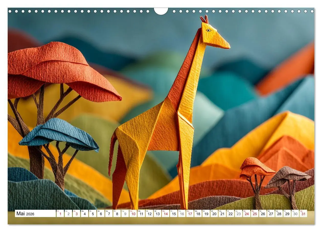 Bild: 9783516670486 | Origami Zoo - Bunter Tierkalender für Kinder und Familien...