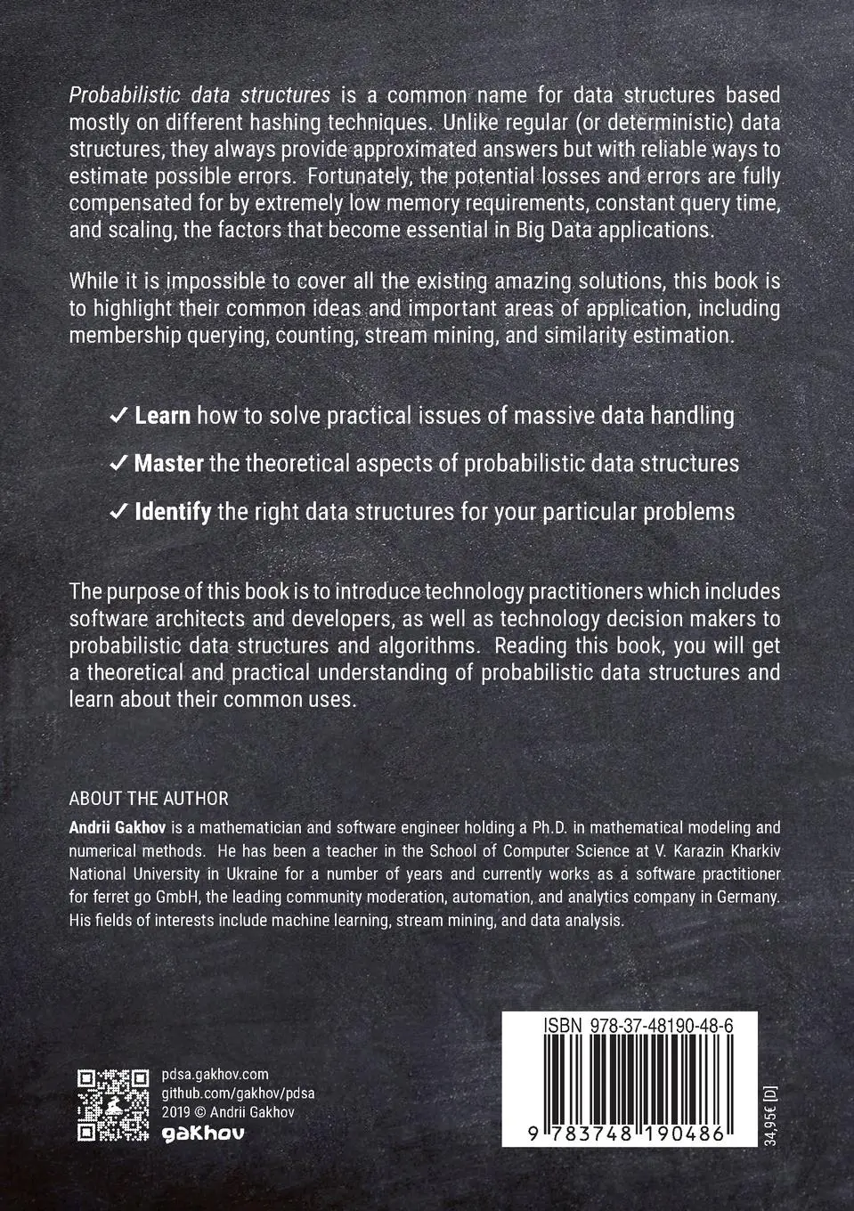 Rückseite: 9783748190486 | Probabilistic Data Structures and Algorithms for Big Data Applications