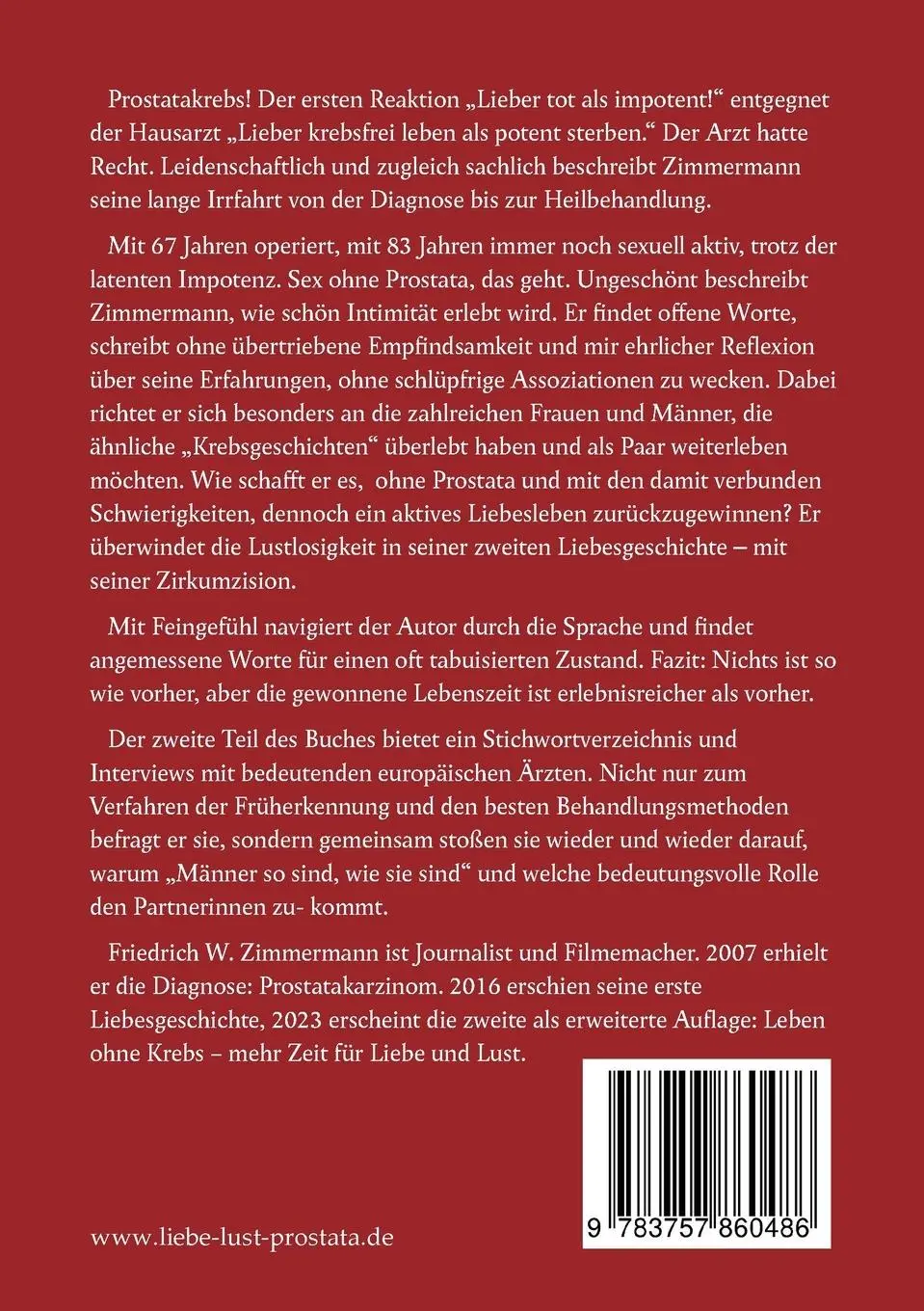 Rückseite: 9783757860486 | Liebe Lust Prostata | Friedrich W. Zimmermann | Taschenbuch | 200 S.