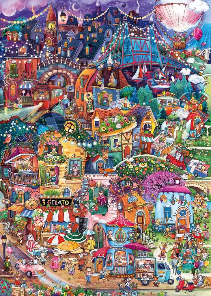 Bild: 4001689300586 | Good Evening! | 1000 Teile | Spiel | Cartoon Puzzlereihe Heye | 30058