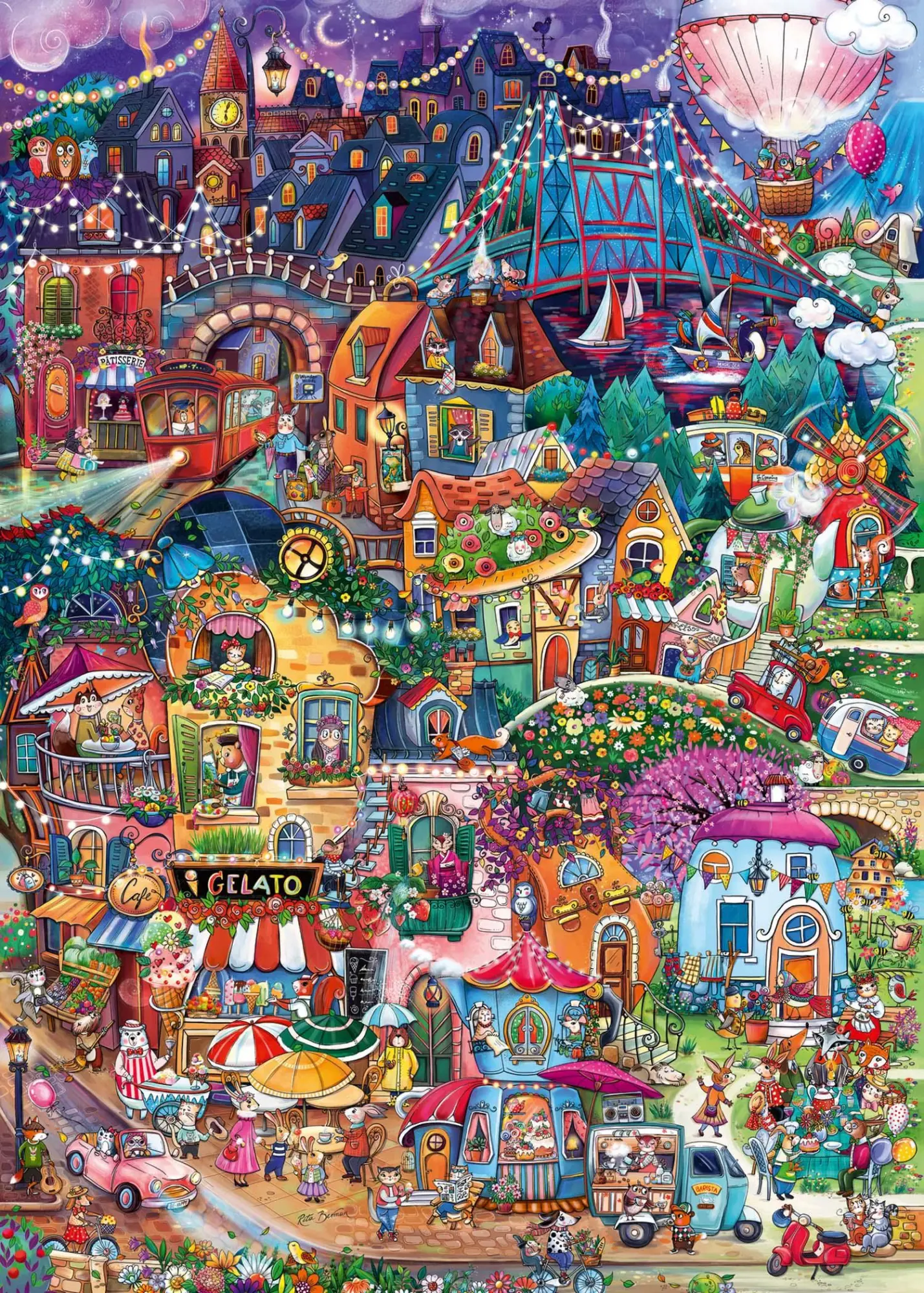 Bild: 4001689300586 | Good Evening! | 1000 Teile | Spiel | Cartoon Puzzlereihe Heye | 30058