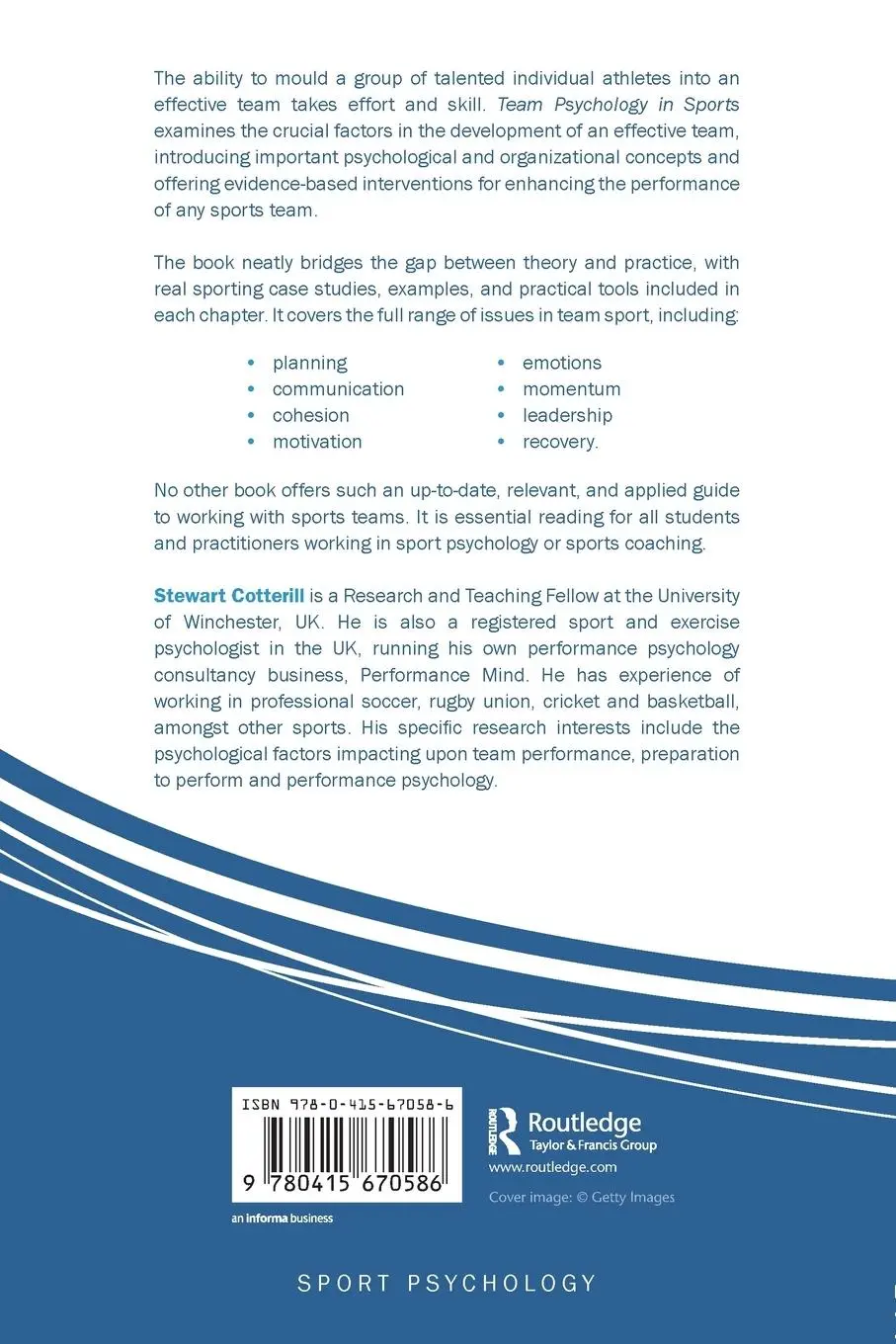 Rückseite: 9780415670586 | Team Psychology in Sports | Theory and Practice | Stewart Cotterill