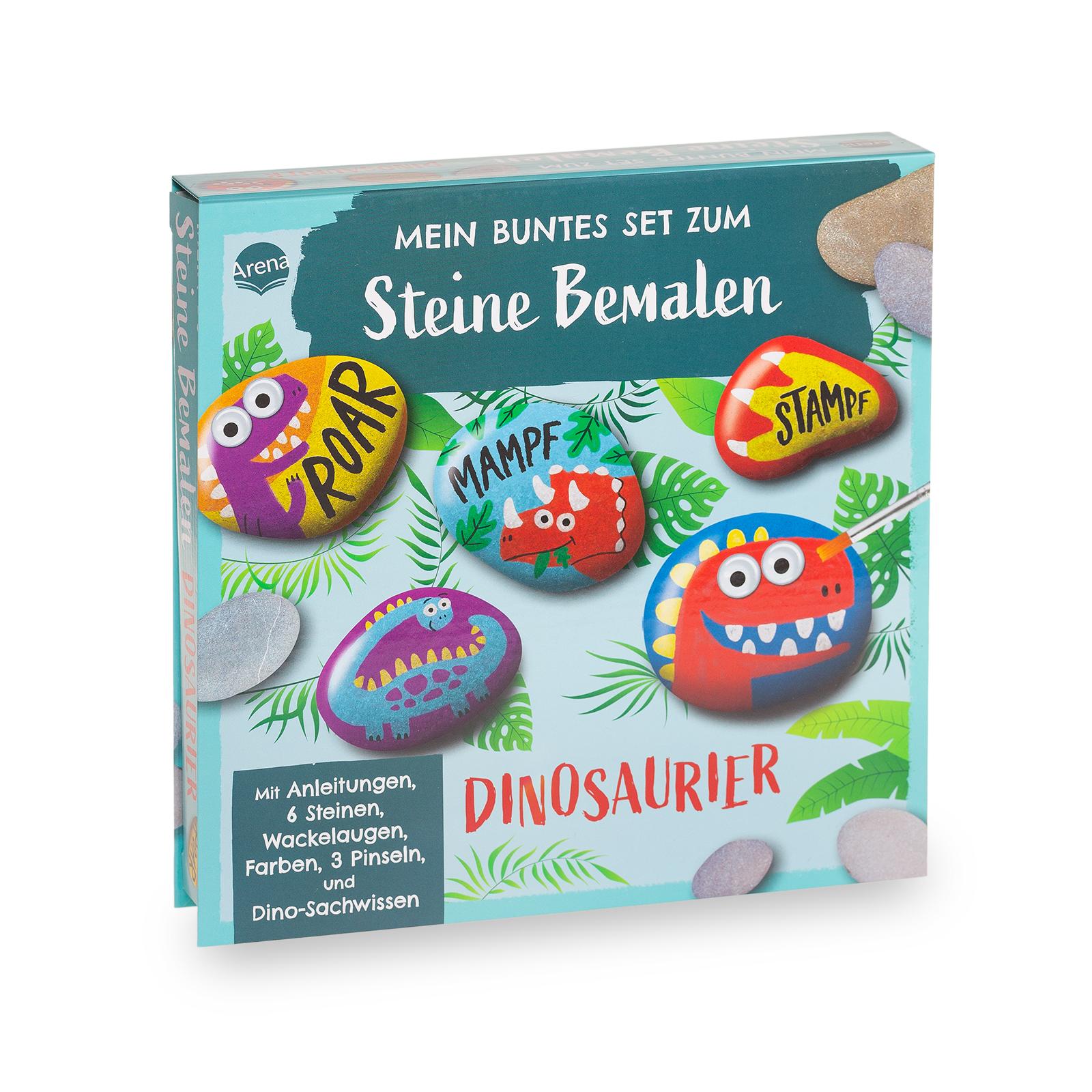 Cover: 9783401720586 | Mein buntes Set zum Steine Bemalen. Dinosaurier | Anne-Kathrin Häfner