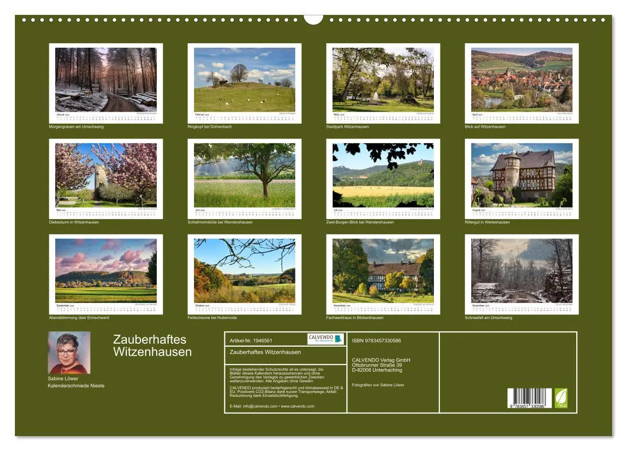 Bild: 9783457330586 | Zauberhaftes Witzenhausen (Wandkalender 2026 DIN A2 quer), CALVENDO...