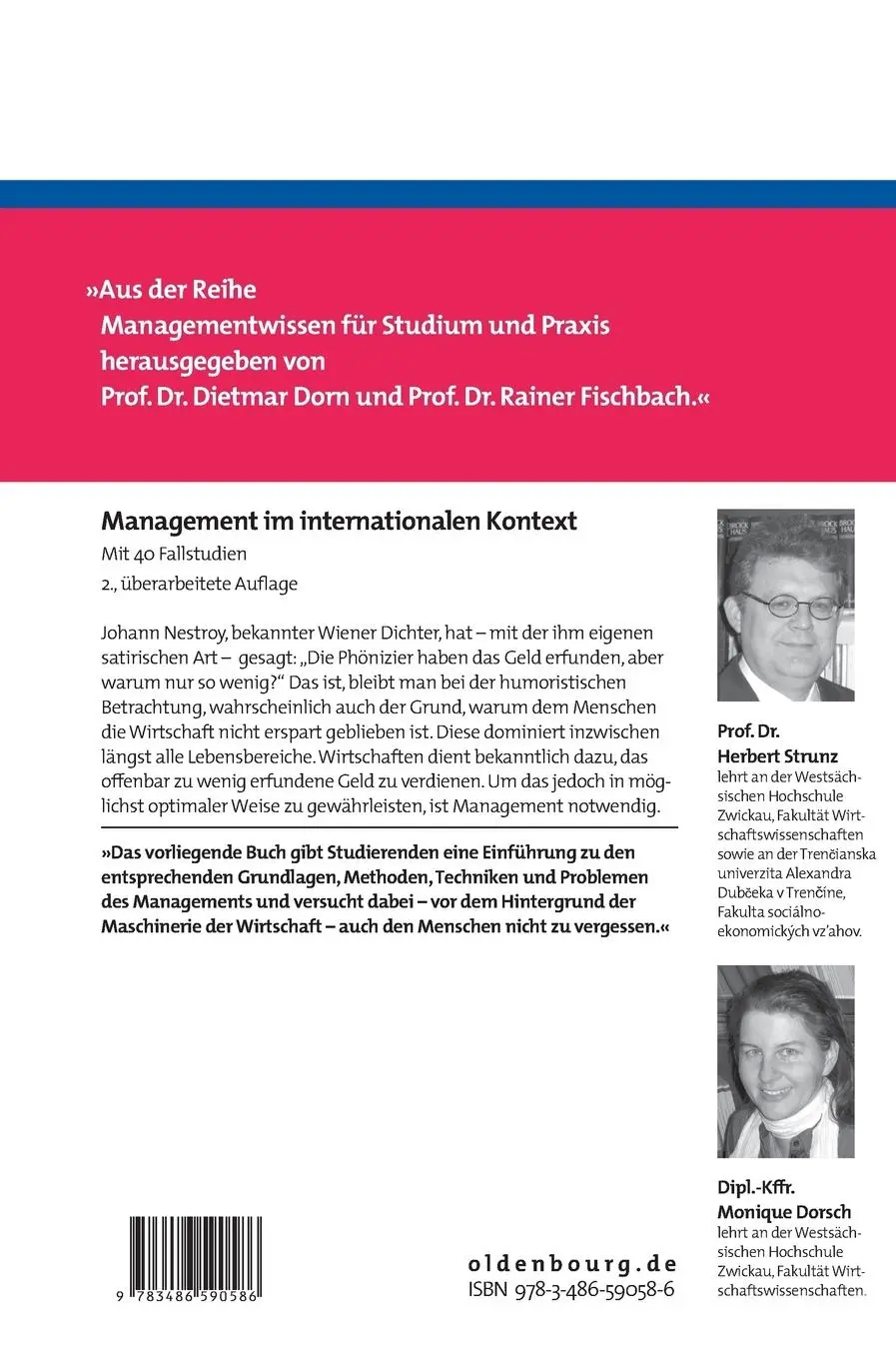 Rückseite: 9783486590586 | Management im internationalen Kontext | Mit 40 Fallstudien | Buch