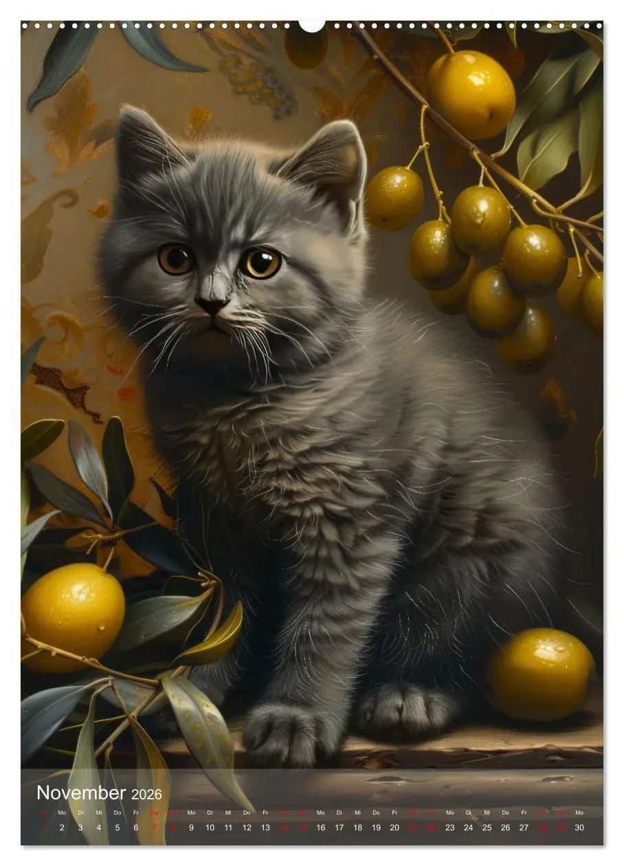 Bild: 9783516280586 | Katzen Kunstillustrationen (Wandkalender 2026 DIN A2 hoch),...