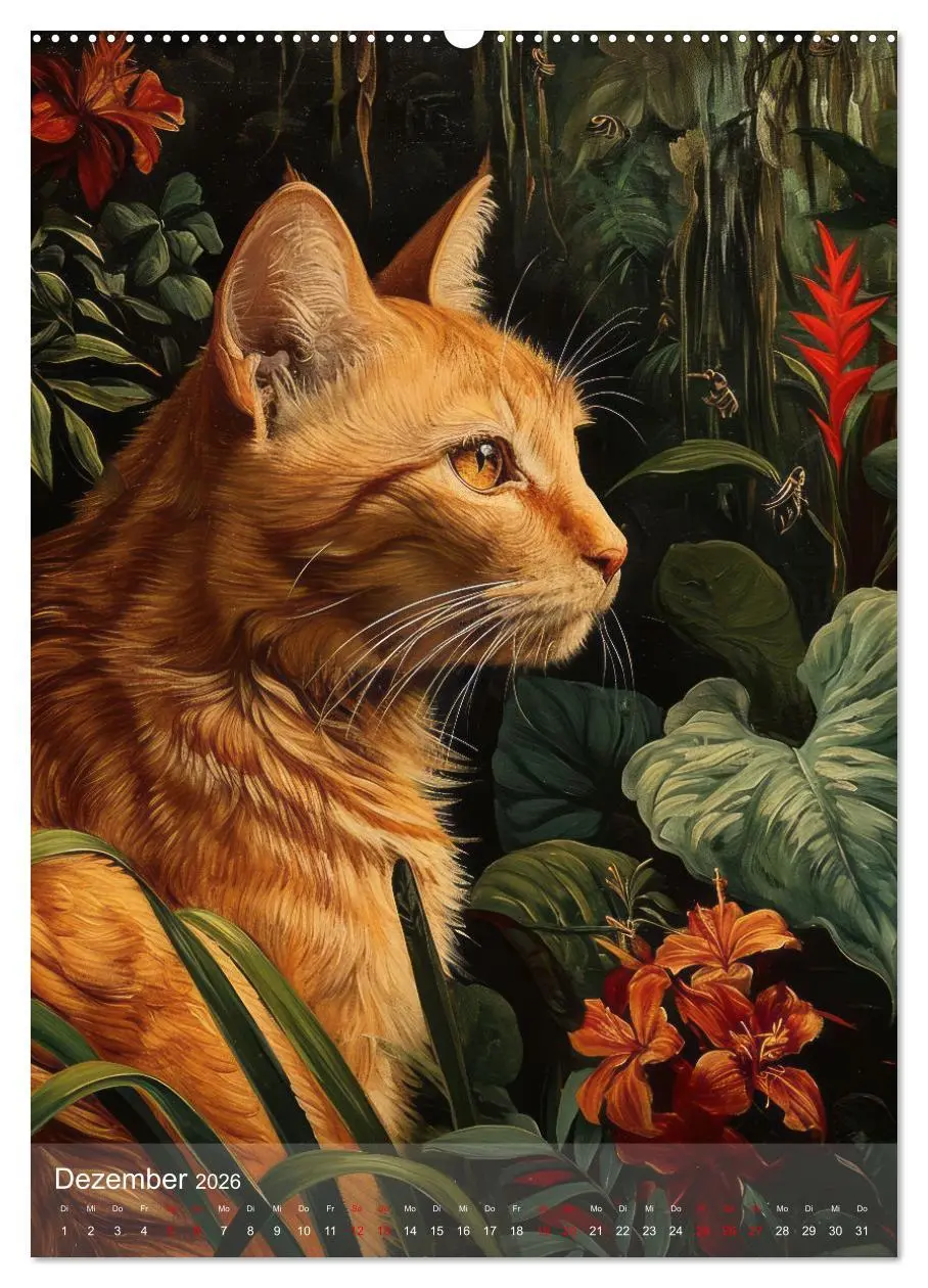 Bild: 9783516280586 | Katzen Kunstillustrationen (Wandkalender 2026 DIN A2 hoch),...