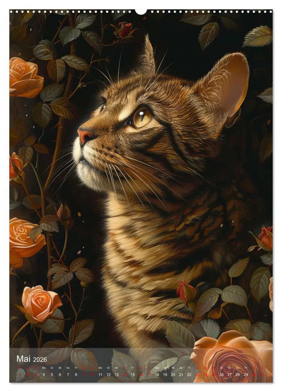 Bild: 9783516280586 | Katzen Kunstillustrationen (Wandkalender 2026 DIN A2 hoch),...
