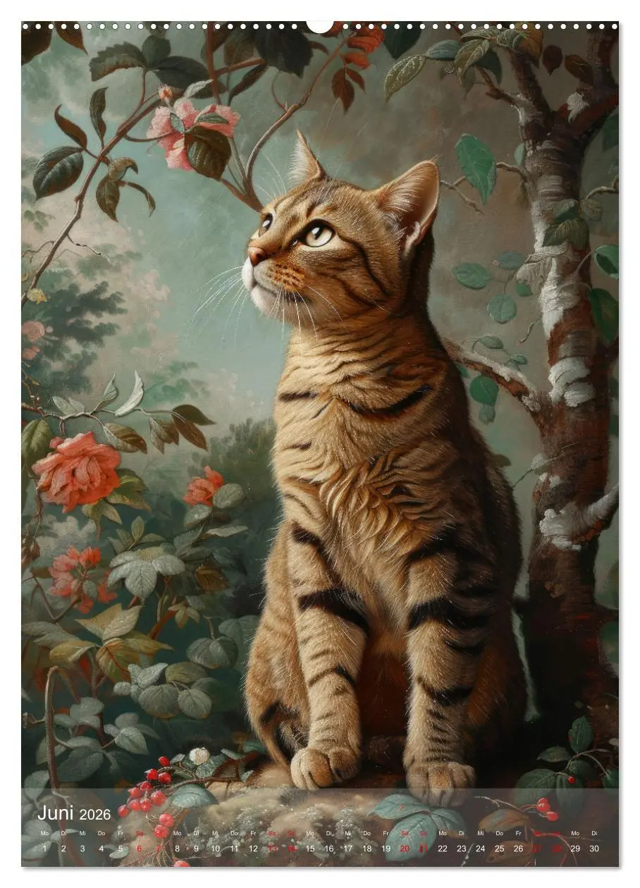 Bild: 9783516280586 | Katzen Kunstillustrationen (Wandkalender 2026 DIN A2 hoch),...