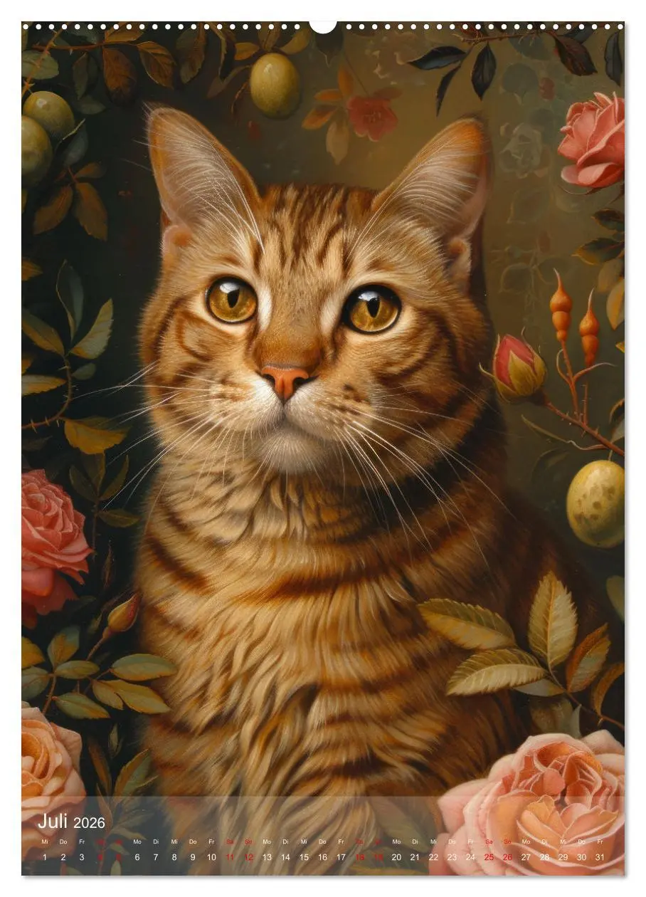Bild: 9783516280586 | Katzen Kunstillustrationen (Wandkalender 2026 DIN A2 hoch),...