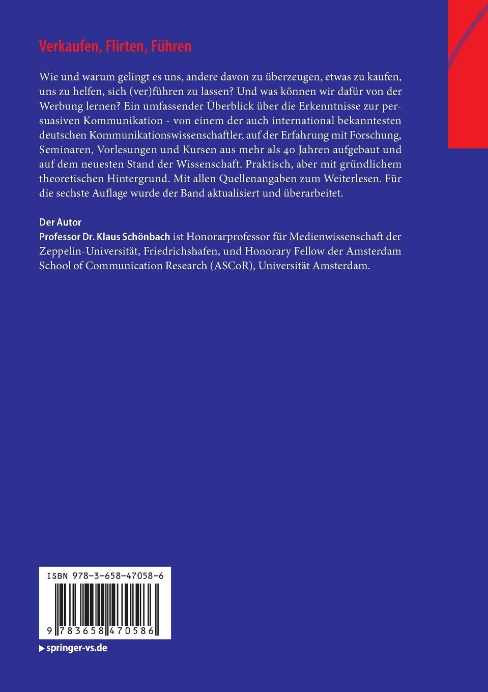 Rückseite: 9783658470586 | Verkaufen, Flirten, Führen | Persuasive Kommunikation - ein Überblick
