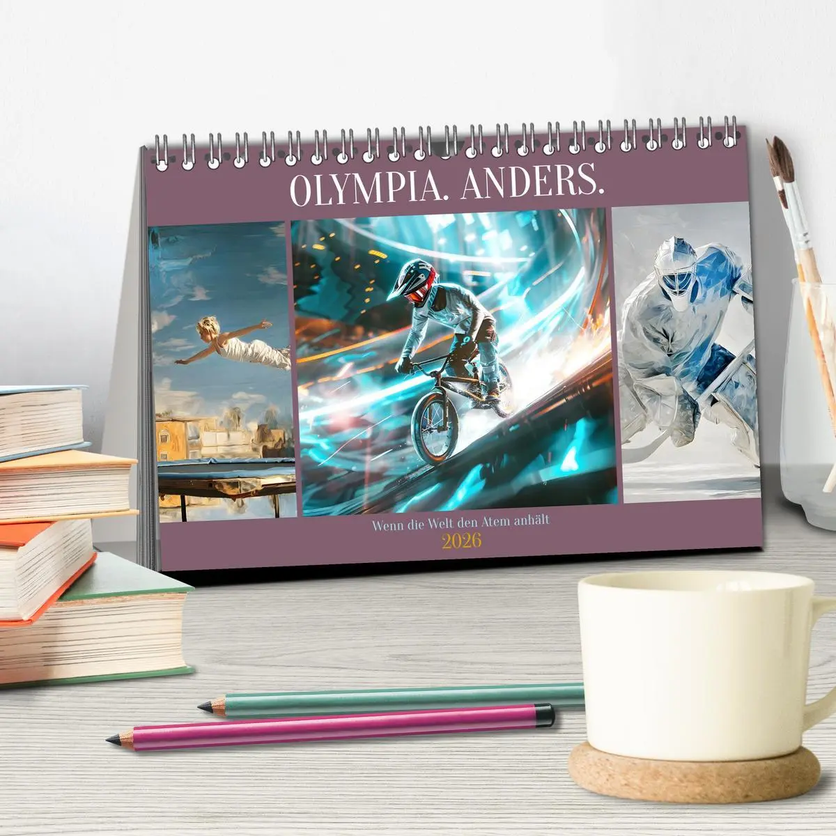 Bild: 9783516650686 | Olympia. Anders. (Tischkalender 2026 DIN A5 quer), CALVENDO...