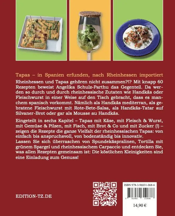 Rückseite: 9783960310686 | Rheinhessische Tapas | Angelika Schulz-Parthu | Taschenbuch | 116 S.