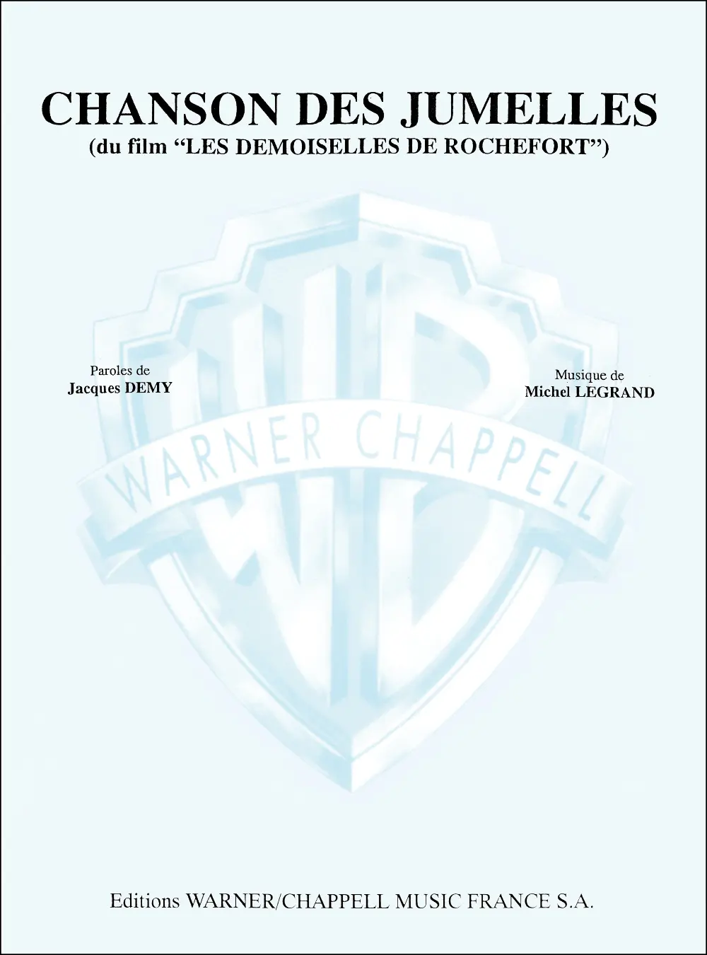 Cover: 9788882910686 | Chanson des Jumelles | (Du Film Les Demoiselles de Rochefort) | Buch