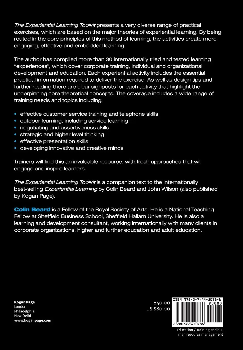 Rückseite: 9780749450786 | The Experiential Learning Toolkit | Blending Practice with Concepts