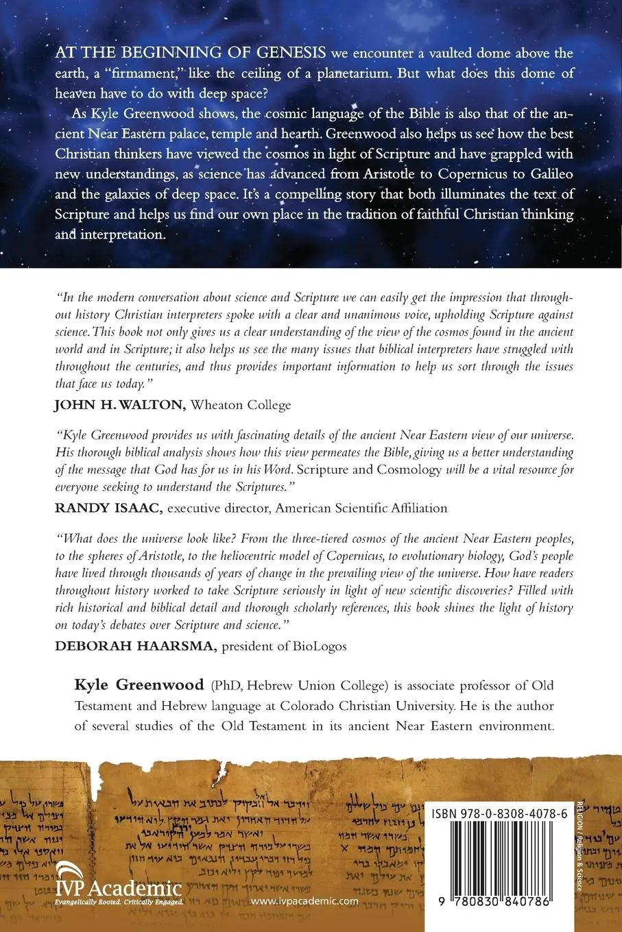 Rückseite: 9780830840786 | Scripture and Cosmology | Kyle Greenwood | Taschenbuch | Englisch