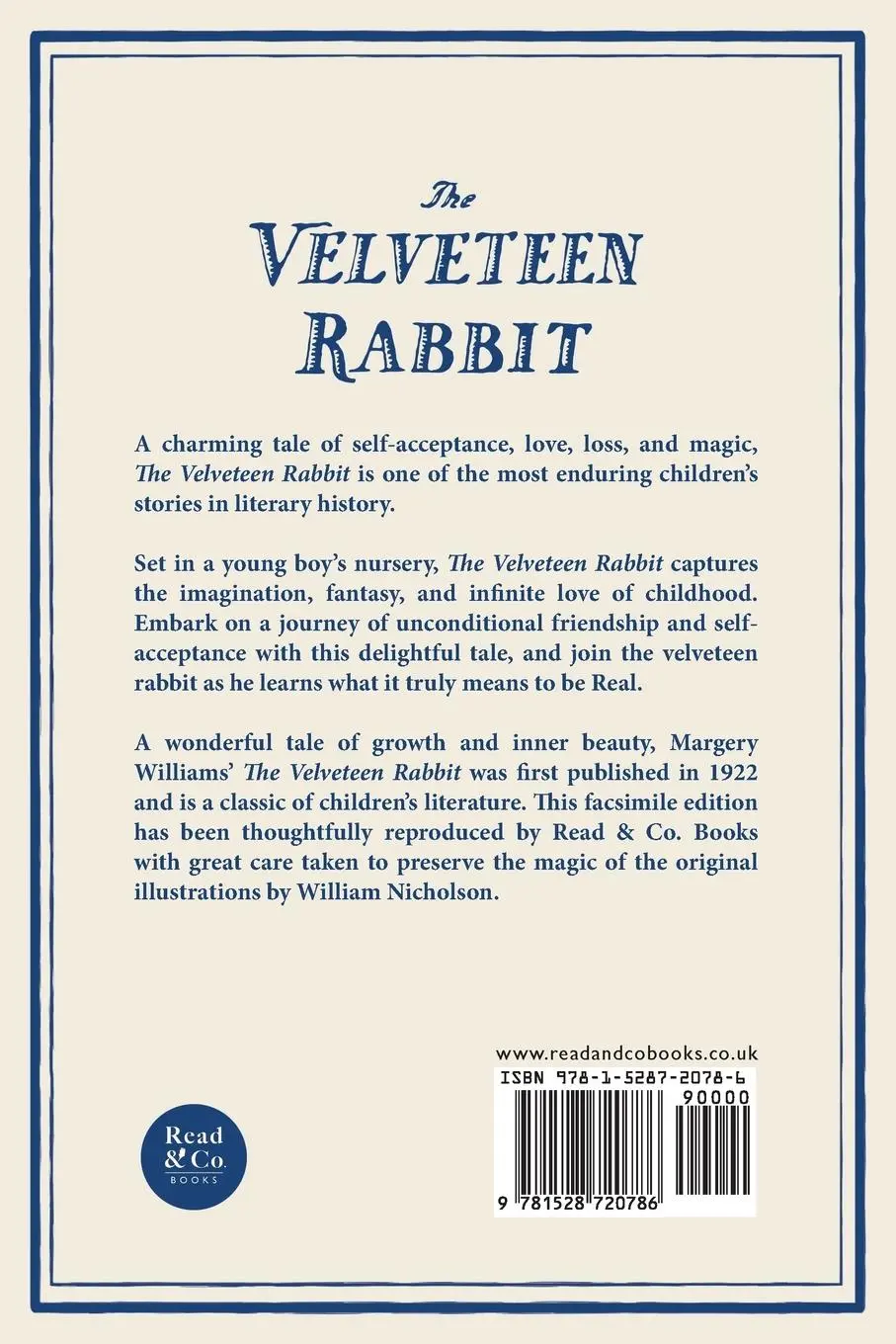 Rückseite: 9781528720786 | The Velveteen Rabbit | or, How Toys Become Real | Margery Williams