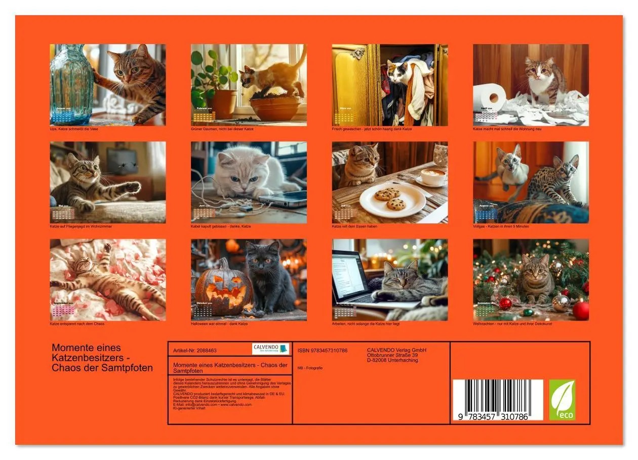 Bild: 9783457310786 | Momente eines Katzenbesitzers - Chaos der Samtpfoten (Wandkalender...