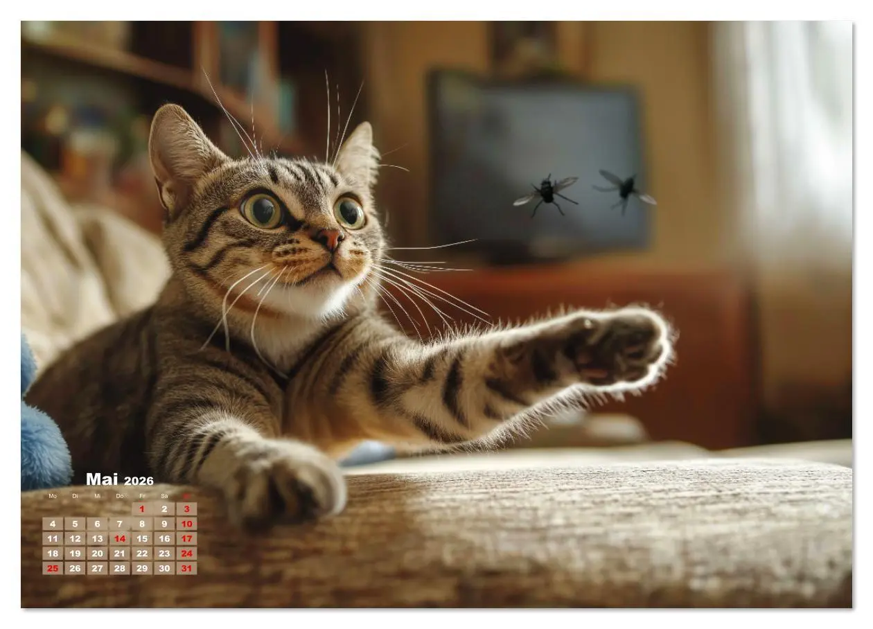 Bild: 9783457310786 | Momente eines Katzenbesitzers - Chaos der Samtpfoten (Wandkalender...