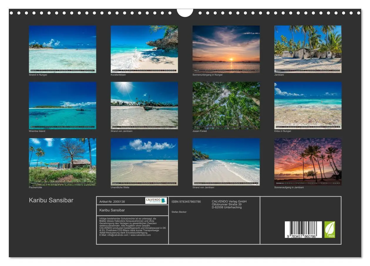 Bild: 9783457860786 | Karibu Sansibar (Wandkalender 2026 DIN A3 quer), CALVENDO...