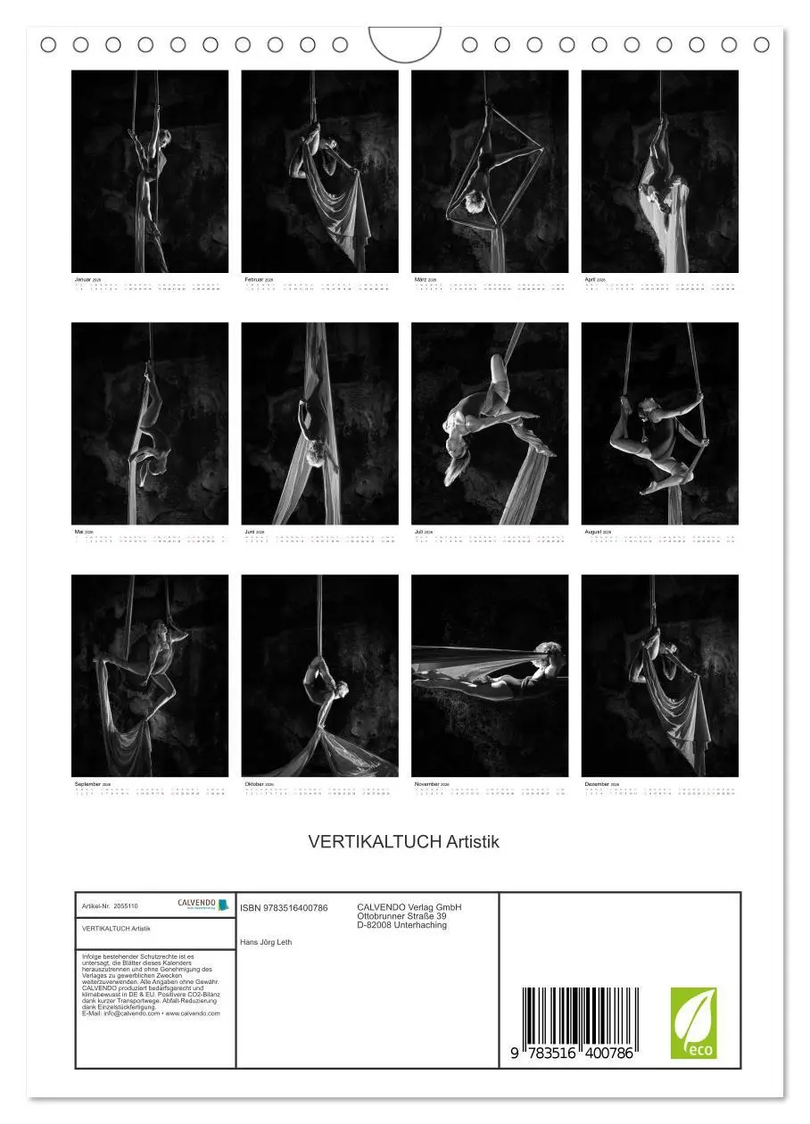 Bild: 9783516400786 | VERTIKALTUCH Artistik (Wandkalender 2026 DIN A4 hoch), CALVENDO...