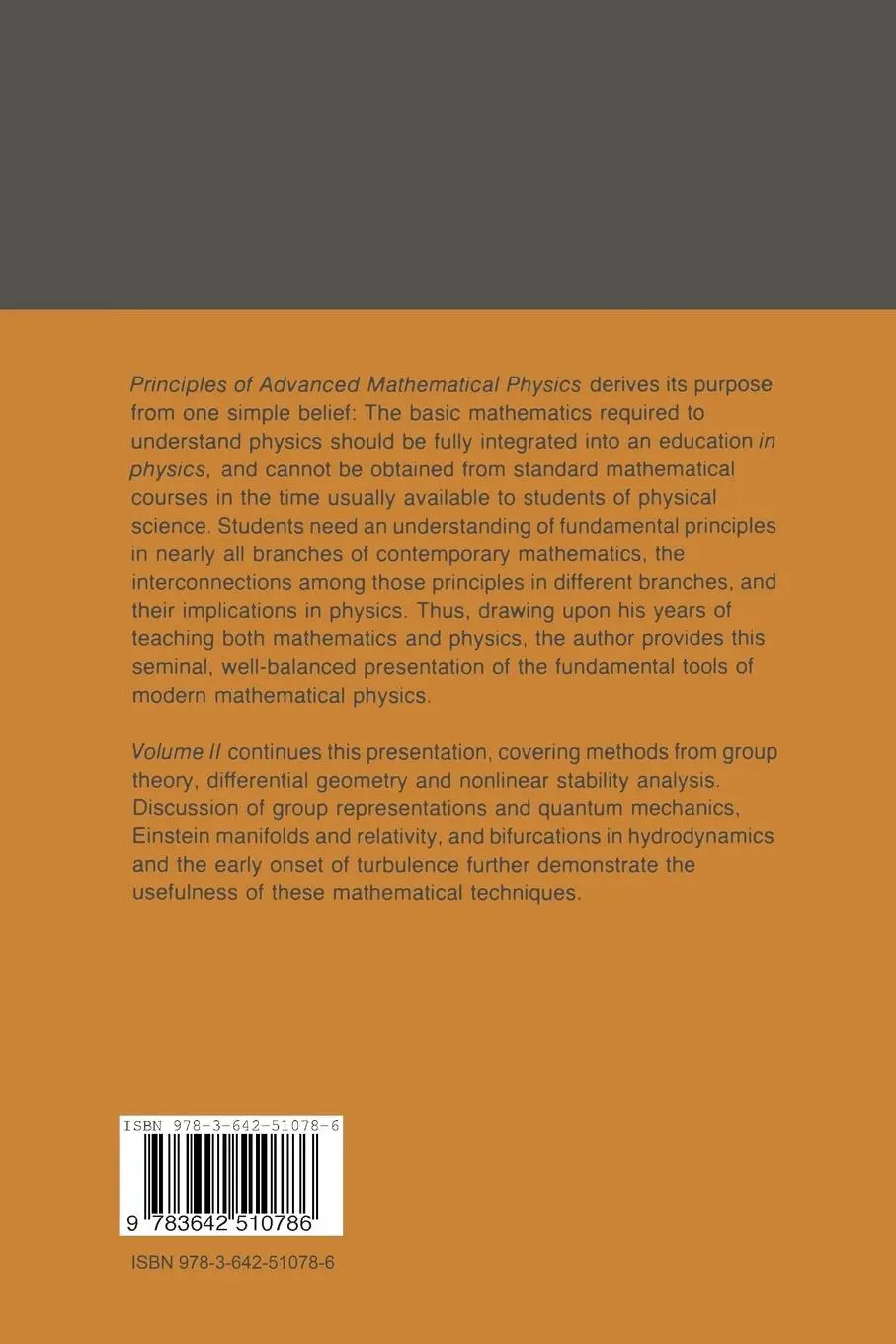 Rückseite: 9783642510786 | Principles of Advanced Mathematical Physics | Volume II | Richtmyer