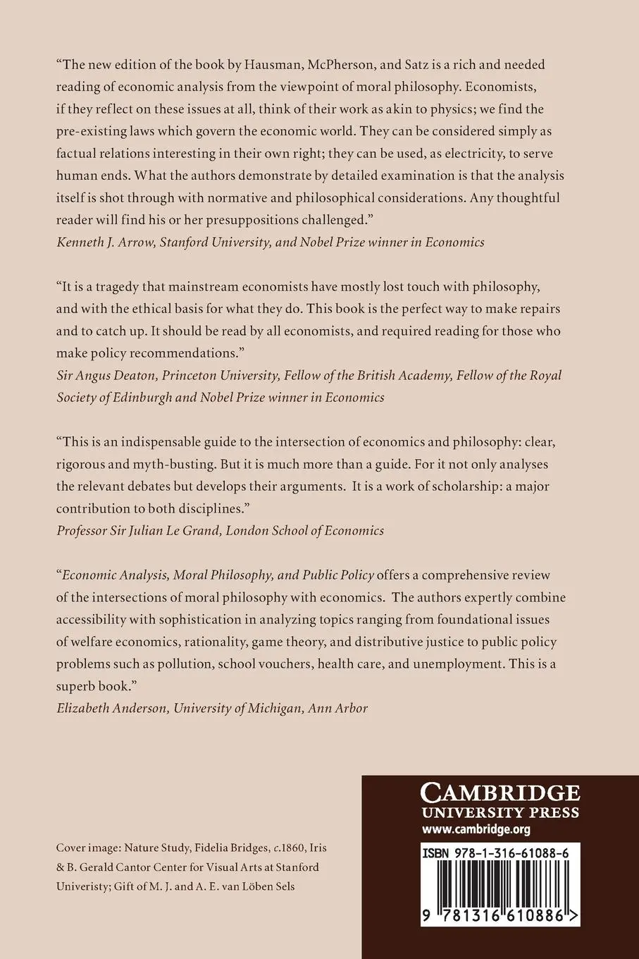 Rückseite: 9781316610886 | Economic Analysis, Moral Philosophy, and Public Policy | Taschenbuch