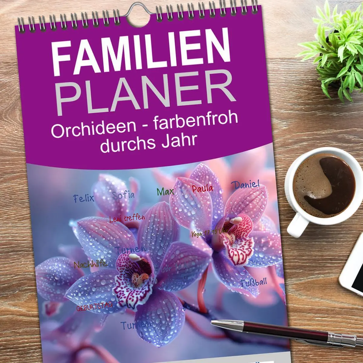 Bild: 9783516490886 | Familienplaner 2026 - Orchideen - farbenfroh durchs Jahr mit 5...