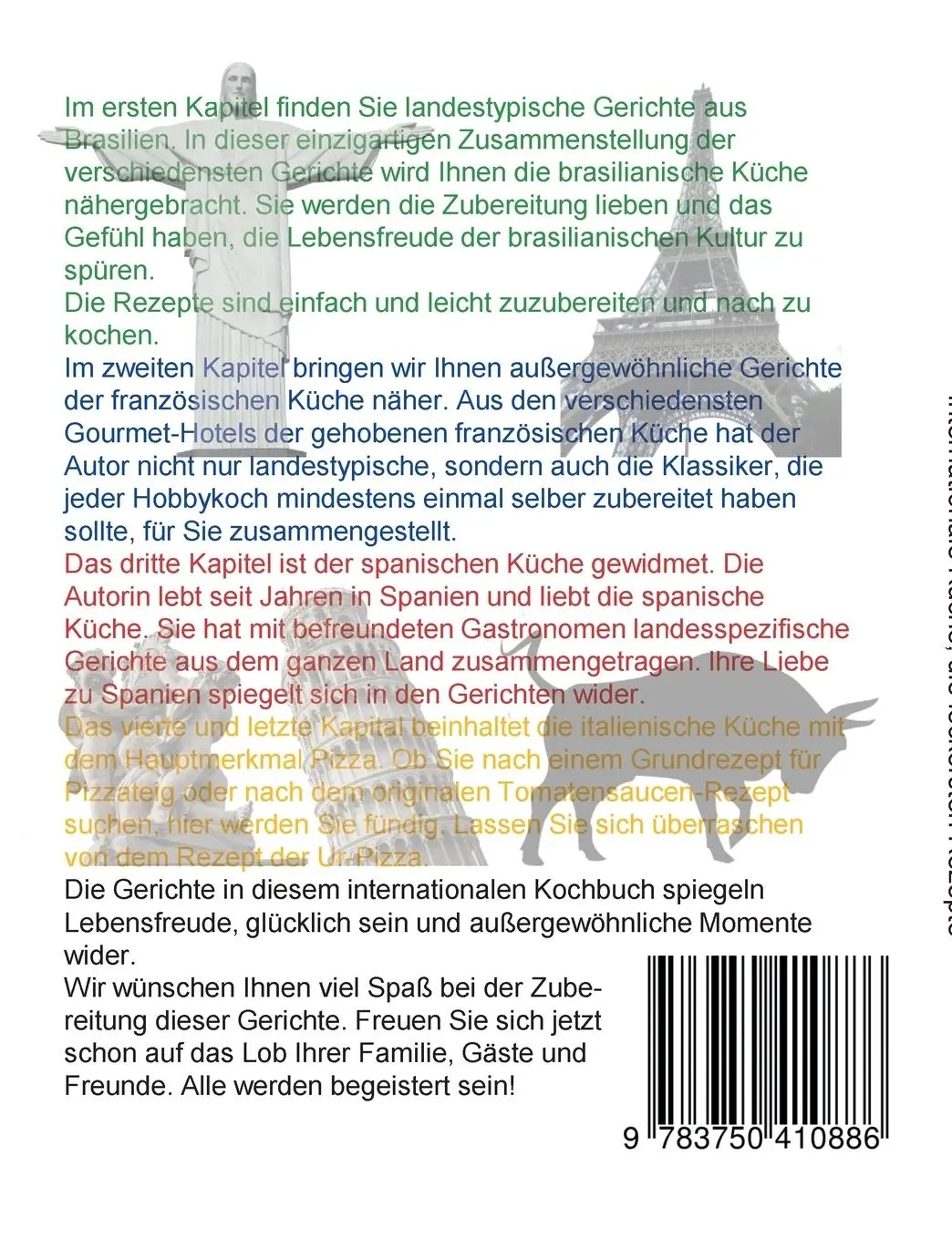 Rückseite: 9783750410886 | Internationale Küche, die leckersten Rezepte | Aart (u. a.) | Buch