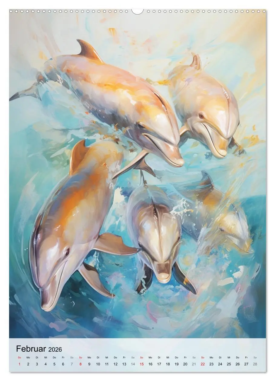 Bild: 9783516310986 | Zauberhafte Delfine. Aquarelle von Spiel und Spaß in den Wellen...