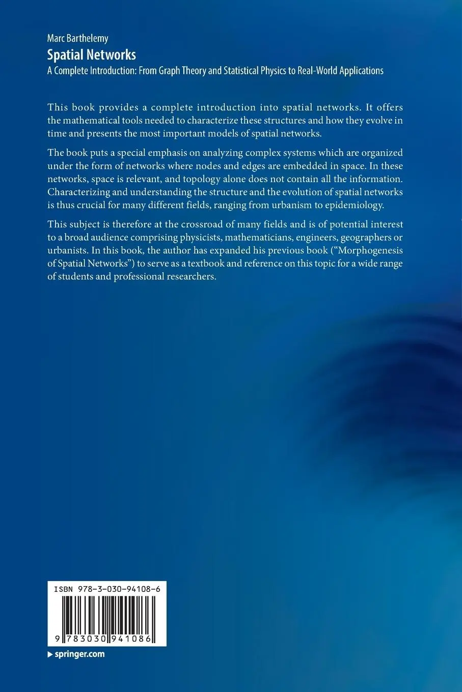 Rückseite: 9783030941086 | Spatial Networks | Marc Barthelemy | Taschenbuch | xix | Englisch