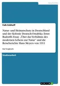 Cover: 9783668531086 | Natur- und Heimatschutz in Deutschland und der Kolonie...