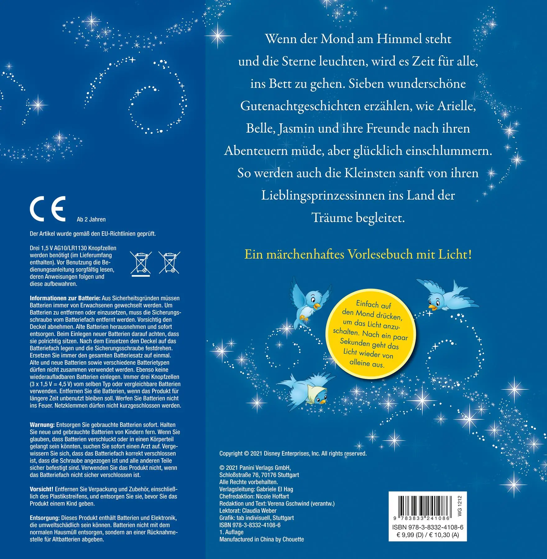 Rückseite: 9783833241086 | Disney Prinzessin: Zauberhafte Gutenachtgeschichten | Panini | Buch