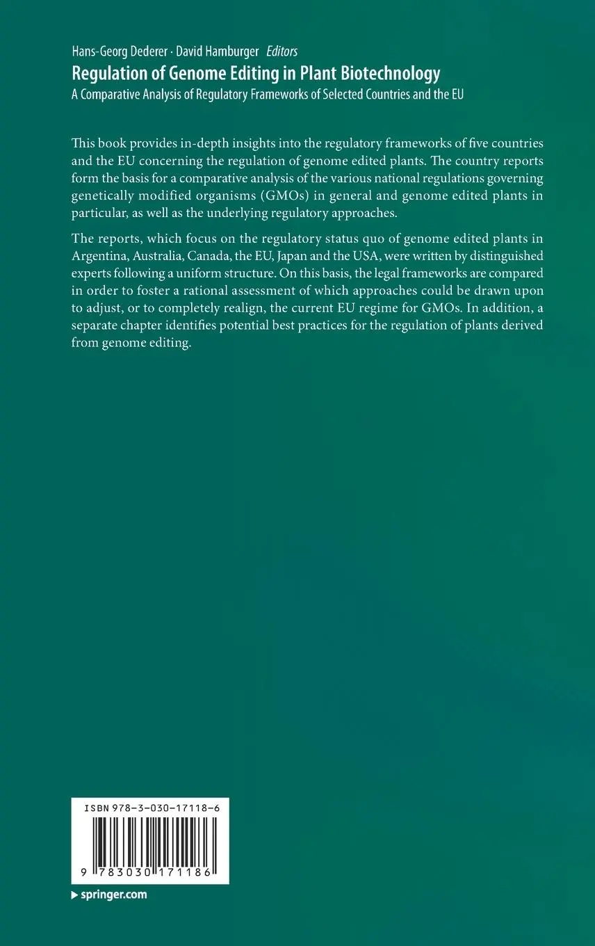 Rückseite: 9783030171186 | Regulation of Genome Editing in Plant Biotechnology | Buch | xi | 2019