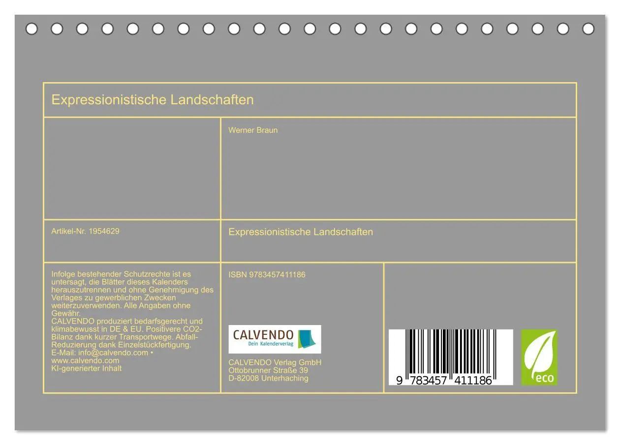 Bild: 9783457411186 | Expressionistische Landschaften (Tischkalender 2026 DIN A5 quer),...