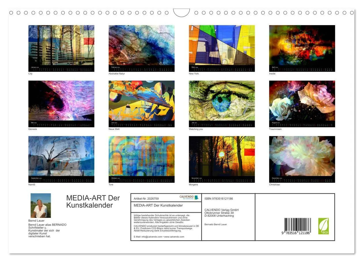 Bild: 9783516121186 | MEDIA-ART Der Kunstkalender (Wandkalender 2026 DIN A3 quer),...