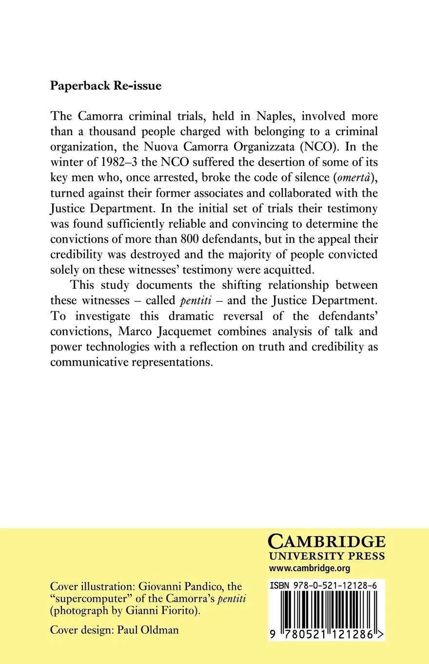 Rückseite: 9780521121286 | Credibility in Court | Communicative Practices in the Camorra Trials