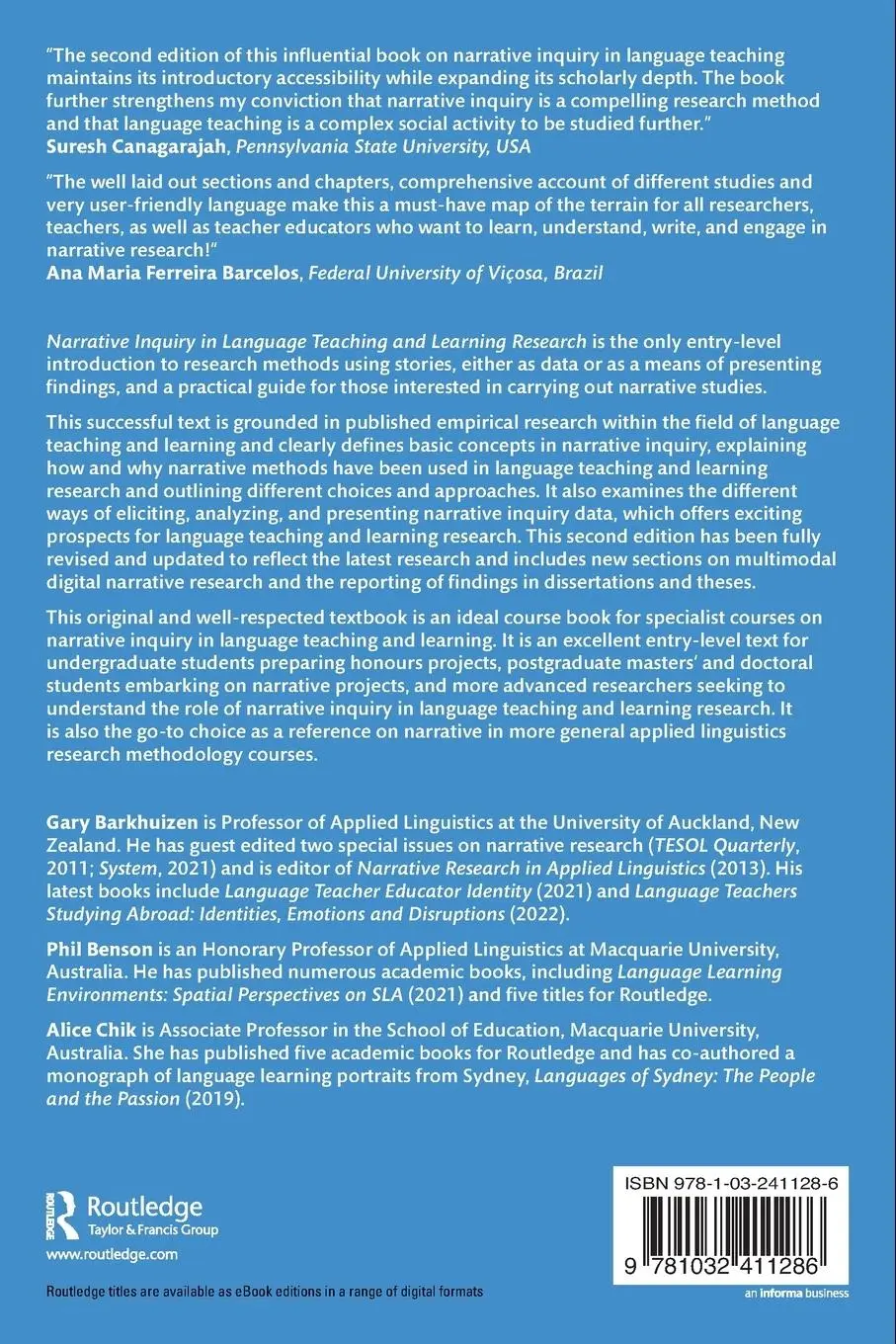 Rückseite: 9781032411286 | Narrative Inquiry in Language Teaching and Learning Research | Buch