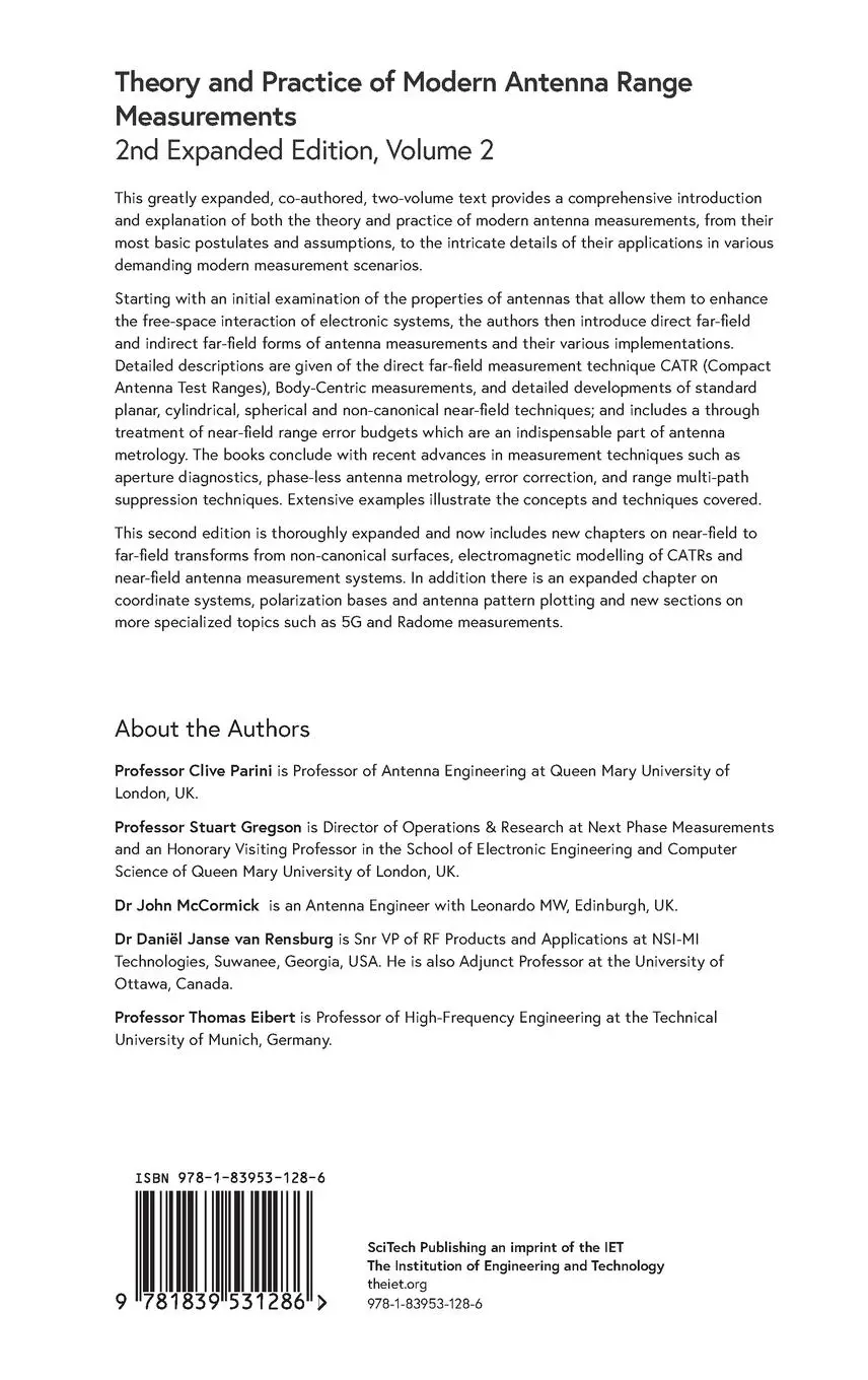 Rückseite: 9781839531286 | Theory and Practice of Modern Antenna Range Measurements | Buch | 2021