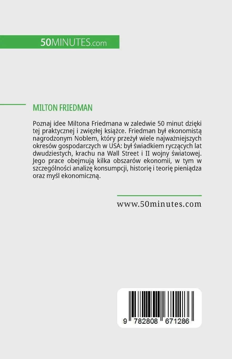 Rückseite: 9782808671286 | Milton Friedman | Ariane de Saeger | Taschenbuch | Polnisch | 2023