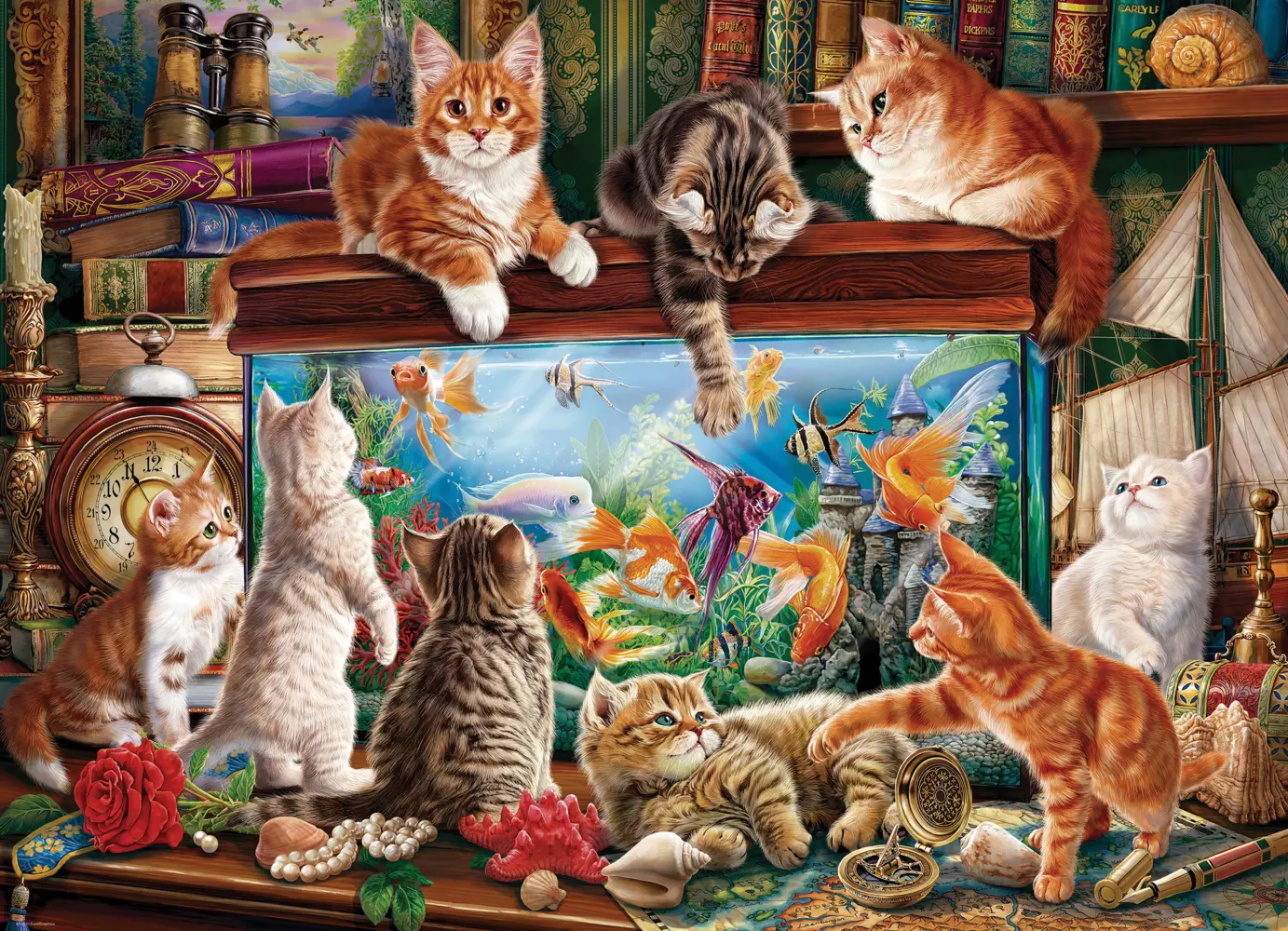 Bild: 628136661386 | Katzen am Aquarium | Spiel | In Spielebox | 6000-6138 | Deutsch | 2026