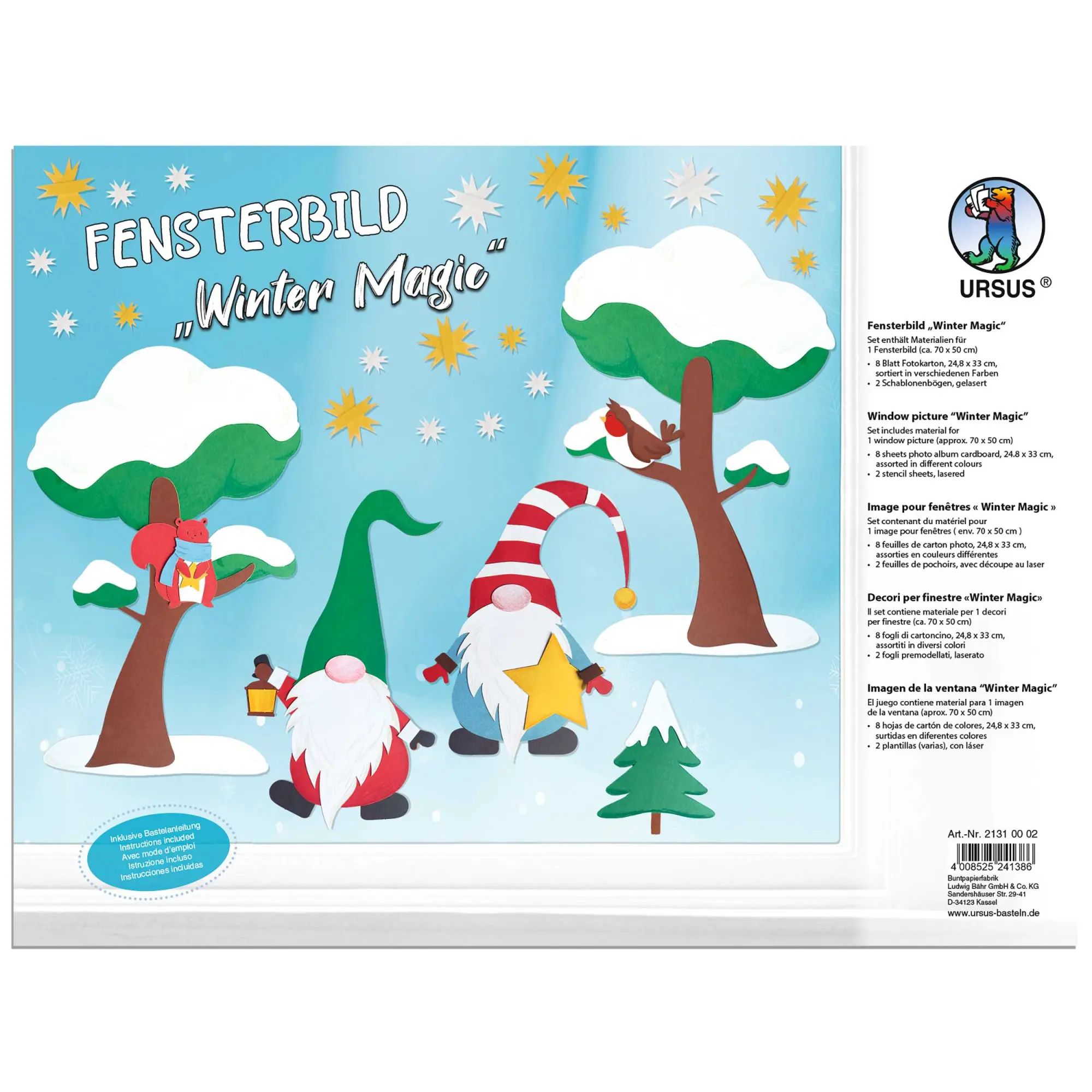 Cover: 4008525241386 | URSUS Kinder-Bastelsets Fensterbild, Winter Magic | URSUS | 2131-00-02