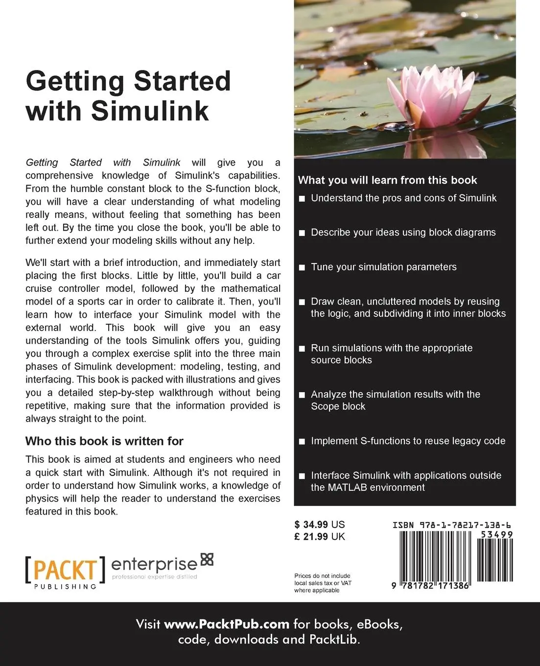 Rückseite: 9781782171386 | Getting Started with Simulink | Luca Zamboni | Taschenbuch | Englisch