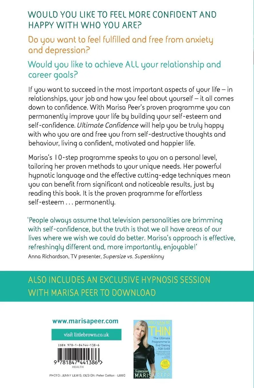 Rückseite: 9781847441386 | Ultimate Confidence | Marisa Peer | Taschenbuch | Englisch | 2009