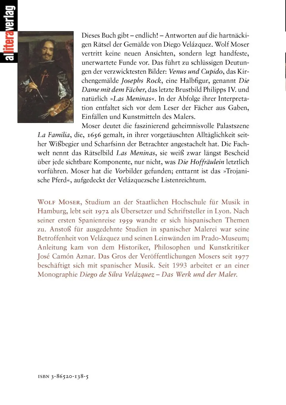 Rückseite: 9783865201386 | Der Fall Velázquez | Antworten | Wolf Moser | Taschenbuch | 148 S.