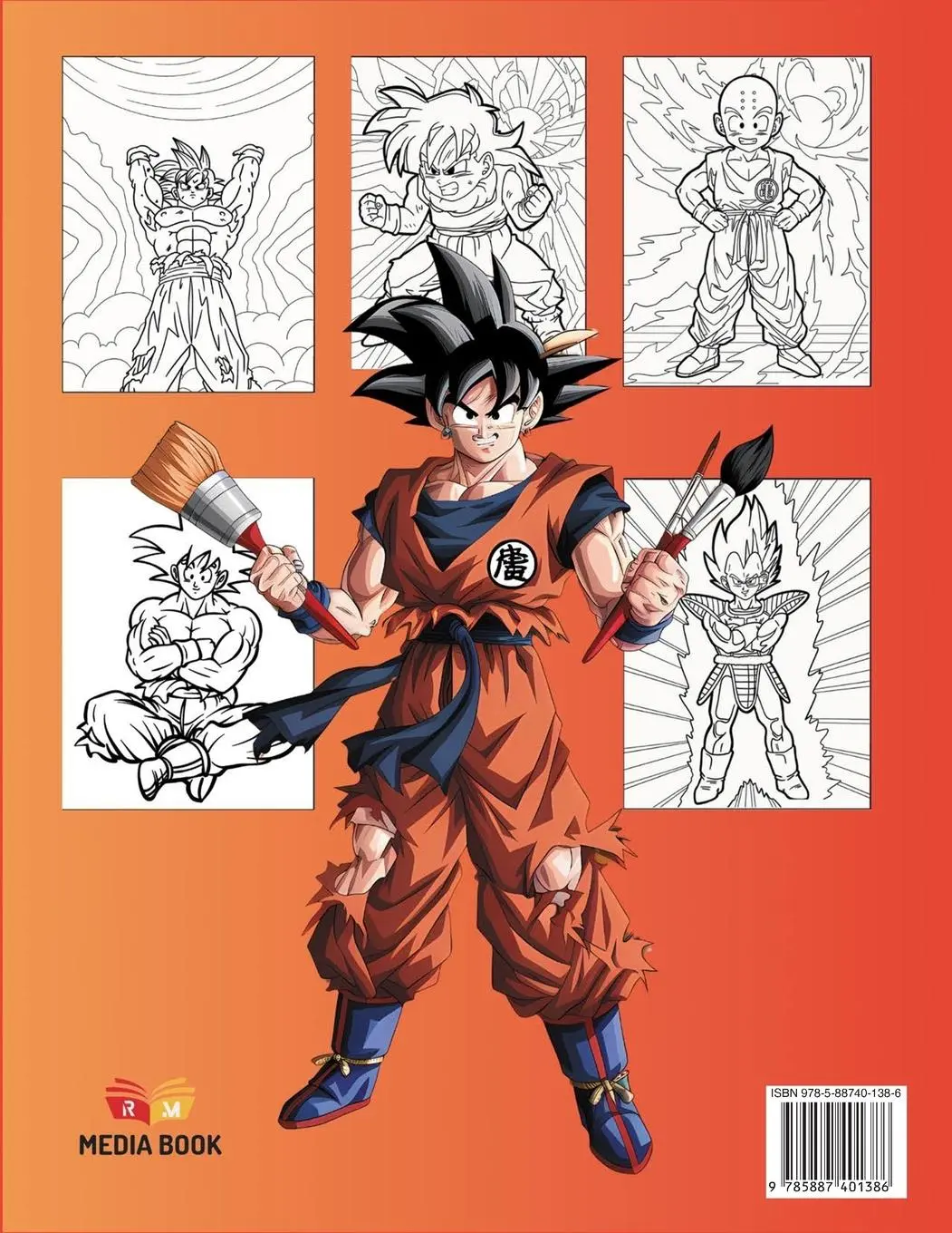 Rückseite: 9785887401386 | Dragon Ball Coloring Book | Easy and Fun Coloring Pages for Kids