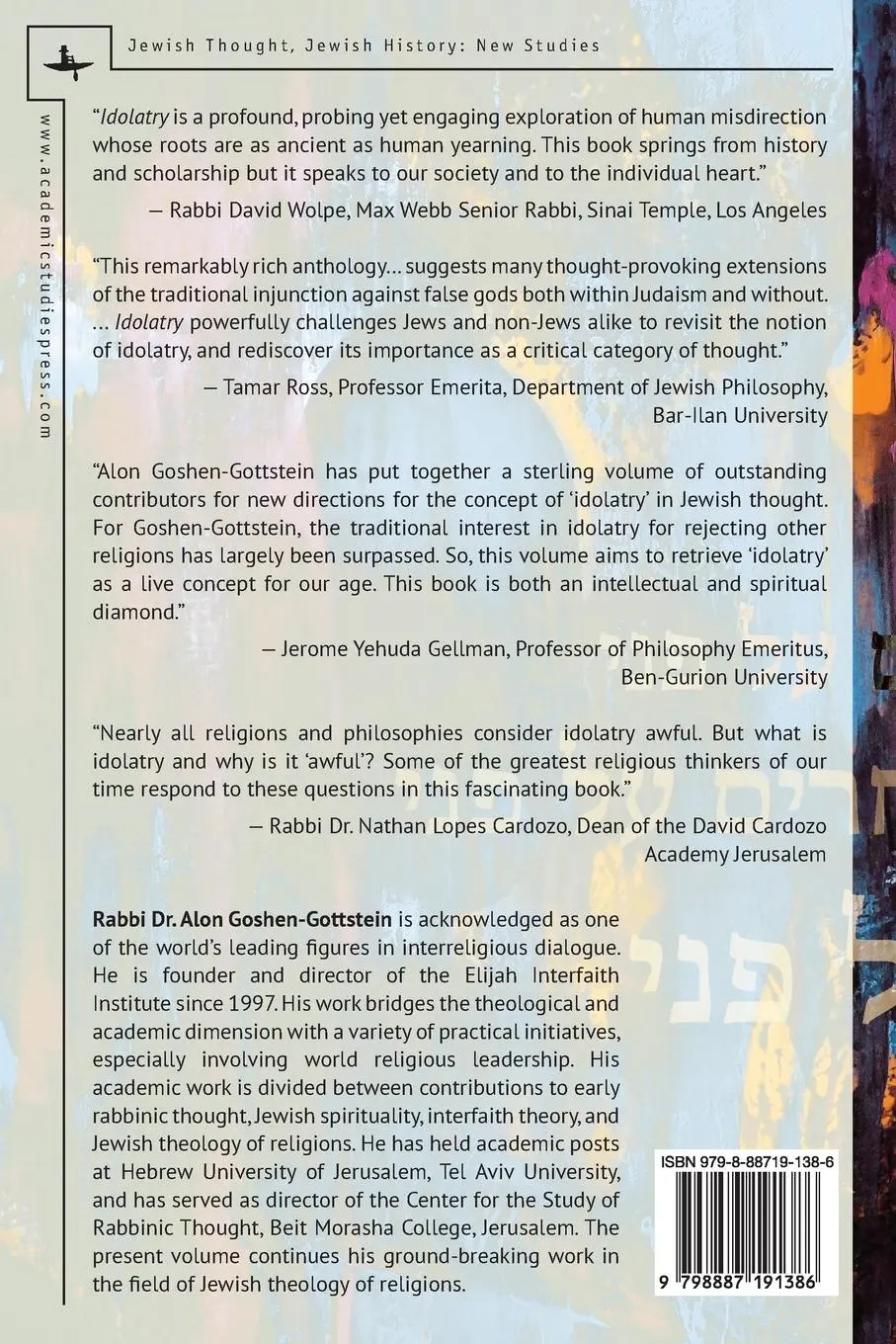 Rückseite: 9798887191386 | Idolatry | A Contemporary Jewish Conversation | Alon Goshen-Gottstein