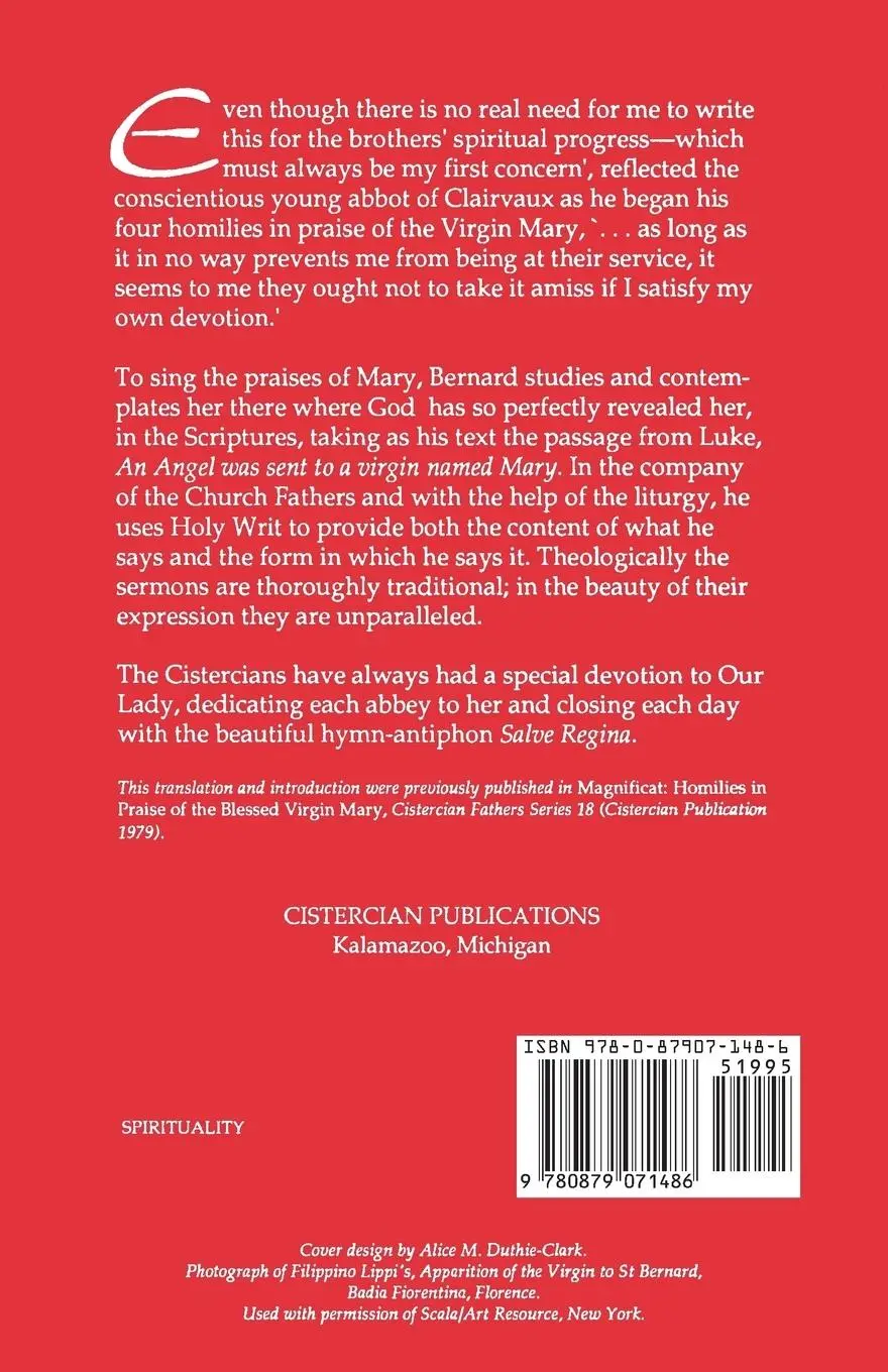 Rückseite: 9780879071486 | Homilies in Praise of the Blessed Virgin Mary | Bernard of Clairvaux
