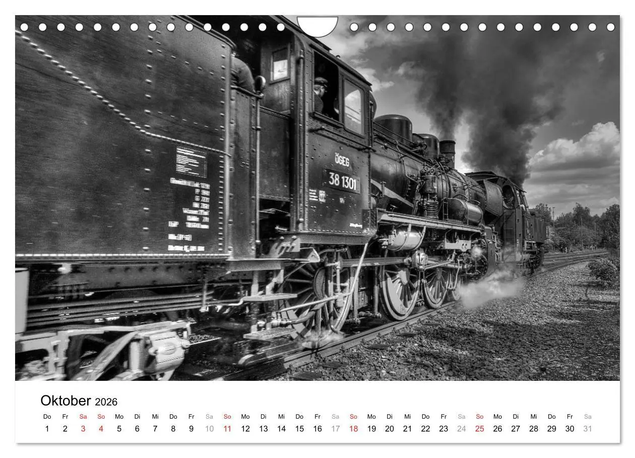 Bild: 9783457861486 | Unter Dampf - Eisenbahnromantik in schwarz-weiß (Wandkalender 2026...