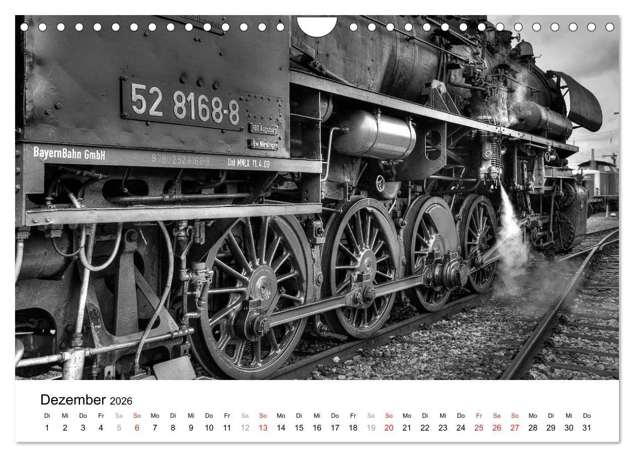 Bild: 9783457861486 | Unter Dampf - Eisenbahnromantik in schwarz-weiß (Wandkalender 2026...
